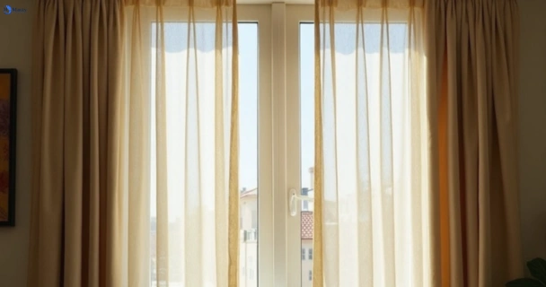 Dusty and dull curtains in peregian-beach before steam cleaning